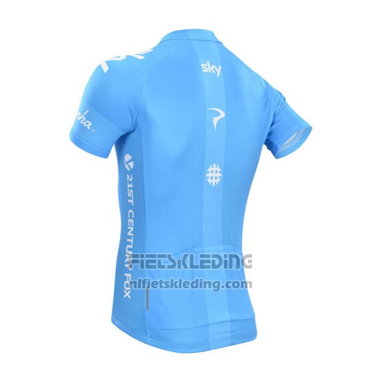 2014 Fietskleding Sky Azuur en Wit Korte Mouwen en Koersbroek